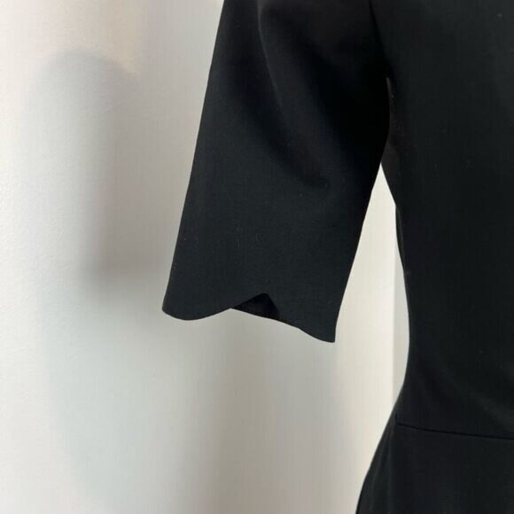 Office Little Black Dress Low Back Stretch Workwear Size XS Cocktail Midi - Picture 4 of 15